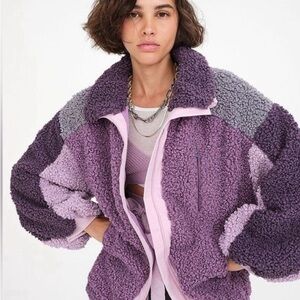 For Love and lemon Women's Purple Sherpa Jacket